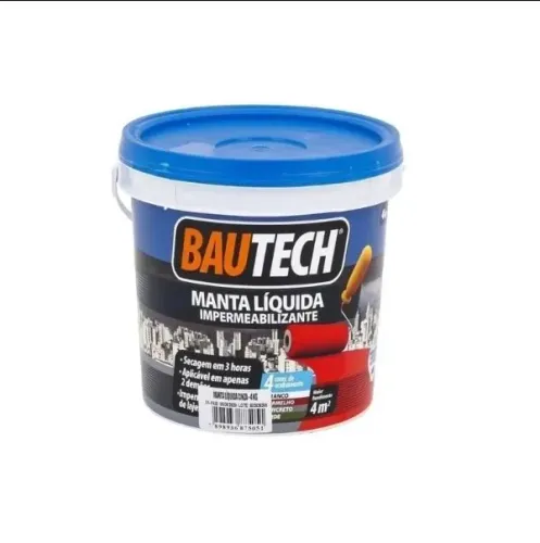 Manta liquida bautech 4kg impermeabilizante para laje e telhado 