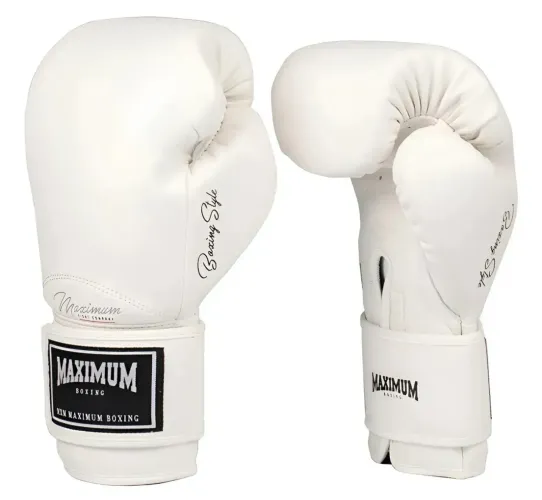 Luva De Boxe / Muay Thai - Maximum Iniciante New Classic Cor Branco Classic Tamanho 14oz