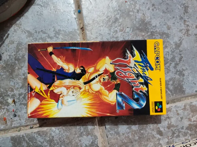 Caixa original jogo Final Fight 2 super famicon