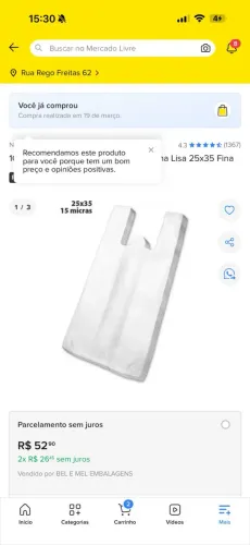 Sacolas plásticas