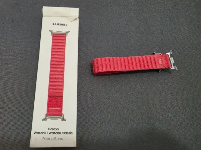Pulseira para Galaxy Watch 8 Fabric Band Rosa/Vermelho