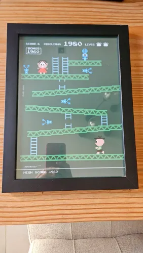 Quadro geek Mônica Donkey Kong - 24x33cm