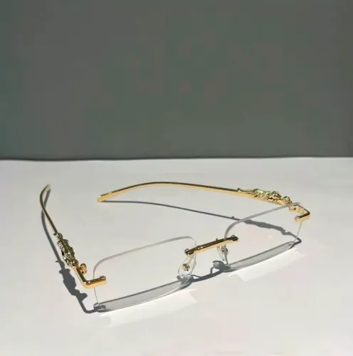 Óculos de sol sem armação Metal lentes UV400 estilo lente transparente sem borda retangulo