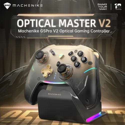 [Novo] Controle Machenike G5 Pro V2 Ultimate Sem Fio + Base Carregamento, Hall Effect, PC