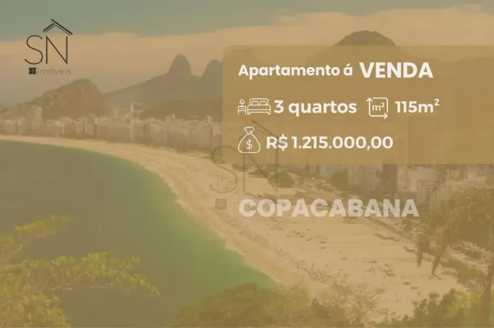 Apartamento com 3 dormitórios à venda, 115 m² por R$ 1.215.000,00 - Copacabana - Rio de Ja