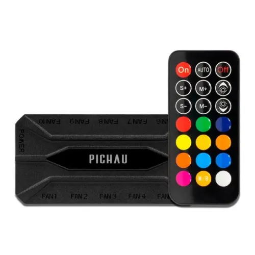 Controladora Pichau Feather P2, 10 Portas PMW + ARGB, Controladora+ Controle, Nova, Lacrad