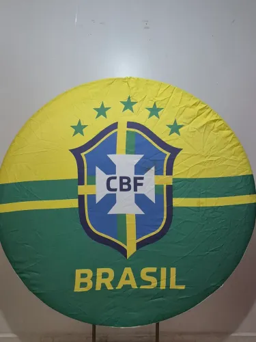 Painel Seleção Brasileira Redondo em Tecido 1.5x1.5m