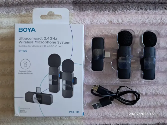 Microfone duplo de lapela wireless Boya
