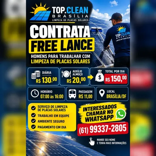FREE LANCE, LAVAR PLACAS SOLAR.