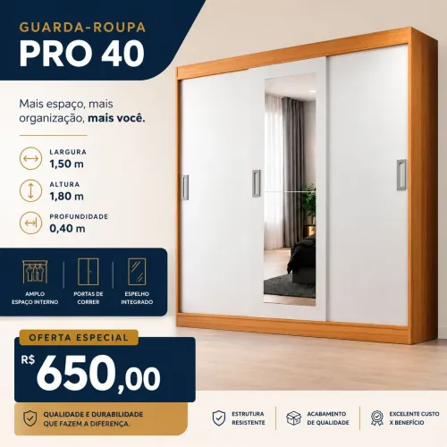 ?Promocão?Guarda-Roupa espelhado