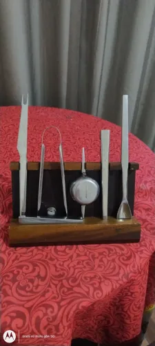Conjunto Bar/ Kit Caipirinha Vintage em Aço Inox e Madeira.