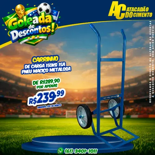 Carrinho de Carga 150kg 15A Pneu Maciço Metalosa