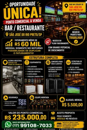 Ponto comercial bar e restaurante
