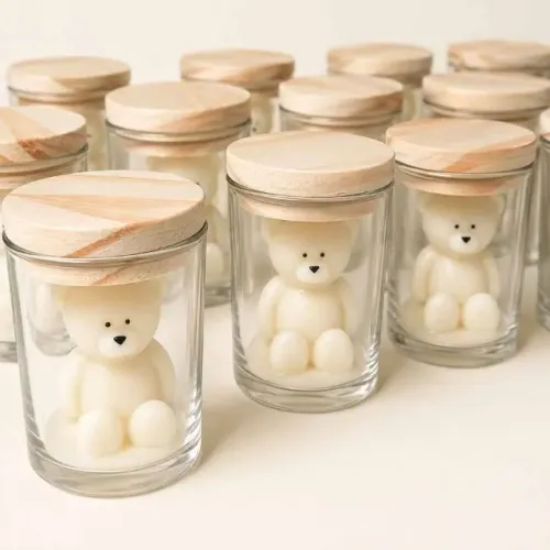 10 Velas ursinho no Copo de Vidro - 70ml