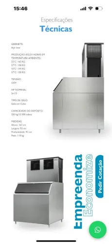Maquina de gelo em cubo 