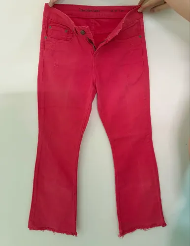 Calça Flare Rosa Calvin Klein