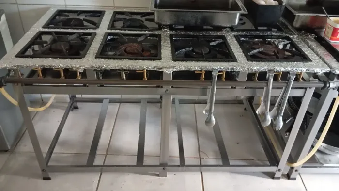 FOGÃO INOX 8 QUEIMADORES