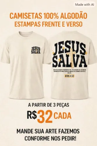 Camisetas 100% algodão personalizadas da sua preferência