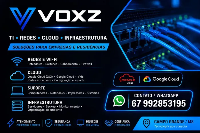 VOXZ | Suporte de TI, Redes, Cloud e Infraestrutura