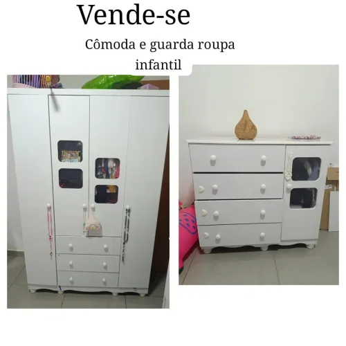 Guarda roupa e Cômoda infantil.
