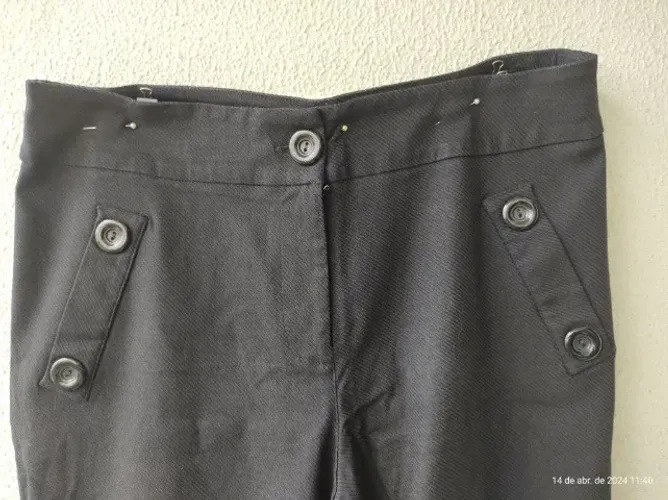 calça plus size preta reta tamanho 52