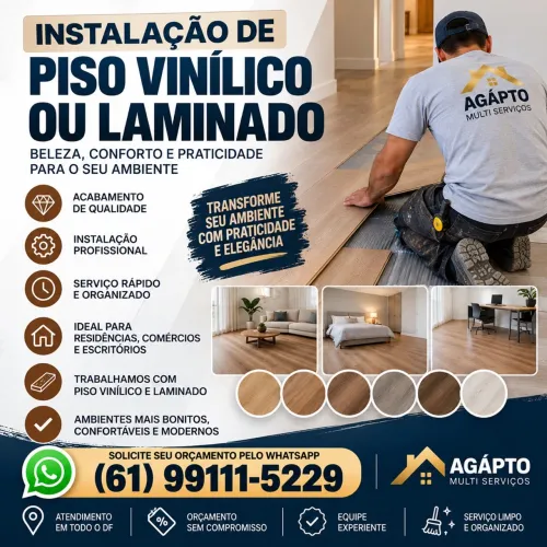 Instalação de Piso Vinílico ou Laminado em Todo DF