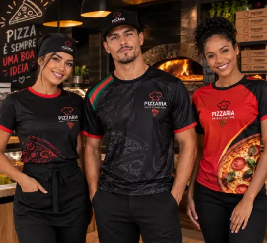10 Camisas Personalizadas Para Uniforme de Pizzaria / Malha PP