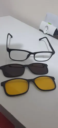 Óculos novo lente incolor, plug in lentes amarelas e lentes marrons