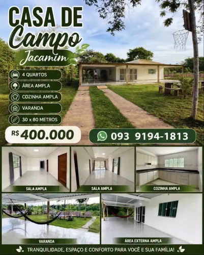 Casa de campo Jacamim / VENDO OU TROCO COM VOLTA PRA MIM .