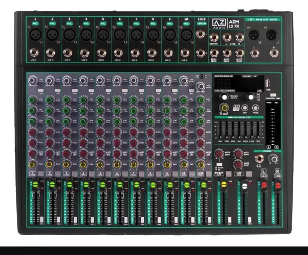 Mesa De Som 12 Canais Phantom Power Interface Usb Bluetooth 