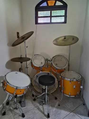 Bateria Acústica D'One Rocket Dr 20 Orang Satin Sparkle Cor Naranja