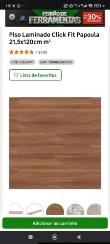 Réguas de Piso Laminado Click Fit Papoula + Manta