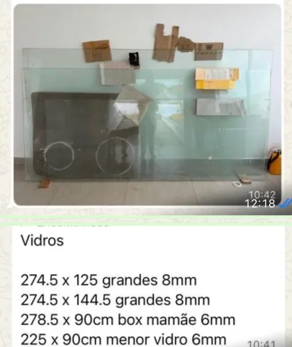 4 Vidros de 8mm e 6mm