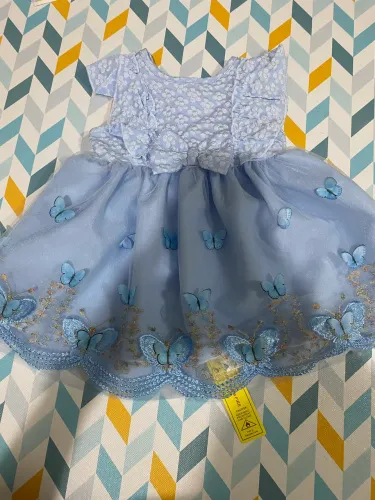 Vestido Azul 9 a 12 meses - Novo 