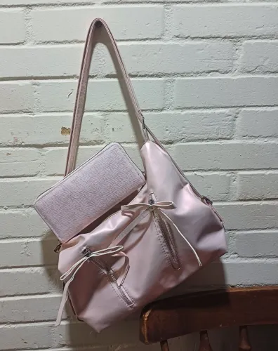 Bolsa + carteira rosa