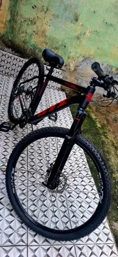 bicicleta GTI Roma Aro 29 Quadro 19 Alumínio preto/vermelho 24V