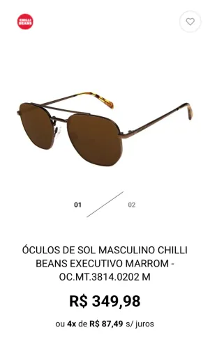 Óculos de Sol Chillibeans Masc. Aviador Moderno