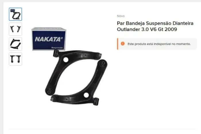 Kit Suspensão Dianteira Mitsubishi Outlander 3.0 V6 GT Bandejas NakatataTerminais e Axial
