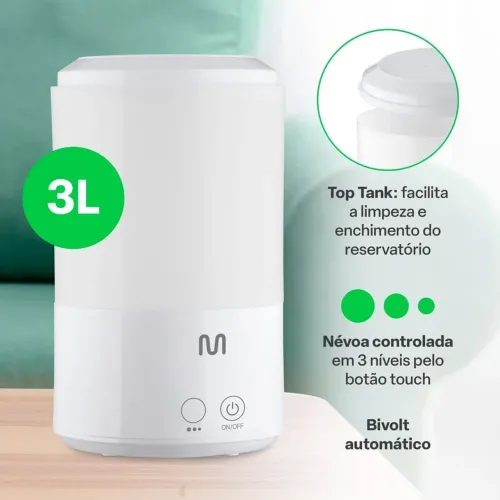 Umidificador Aromatizador 3L novo lacrado