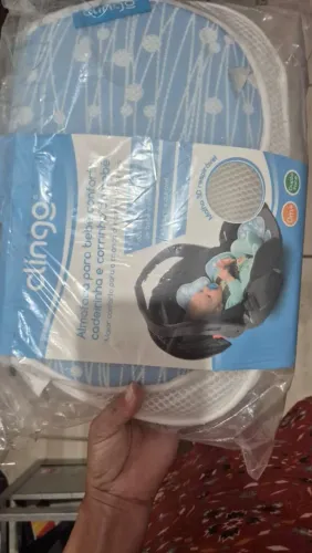 Almofada para bebê conforto, cadeirinha e carrinho de bebê clingo azul 