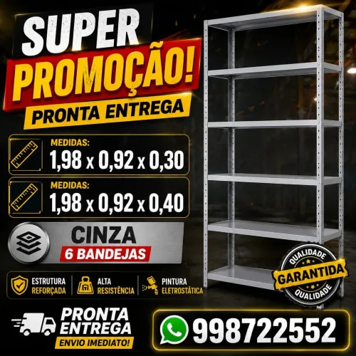 Estante de ferro com menor preço de recife pronta entrega 