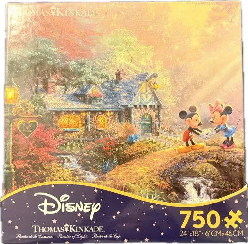 Quebra-Cabeça Disney Mickey e Minnie Thomas Kinkade 750 Peças