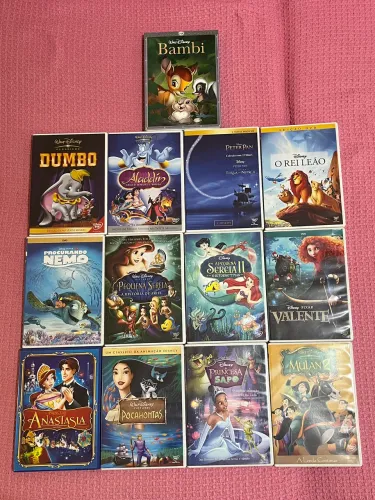 DVDs Disney pocahontas, mulan, rei leão e outros