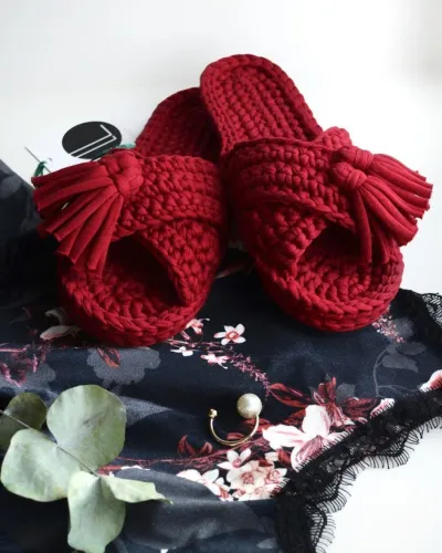 Pantufa em crochê