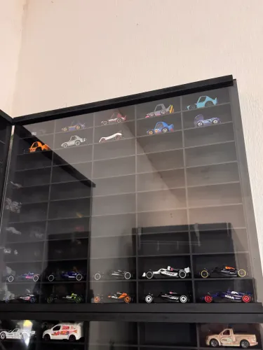 3 expositores com tampa de acrílico para hot wheels