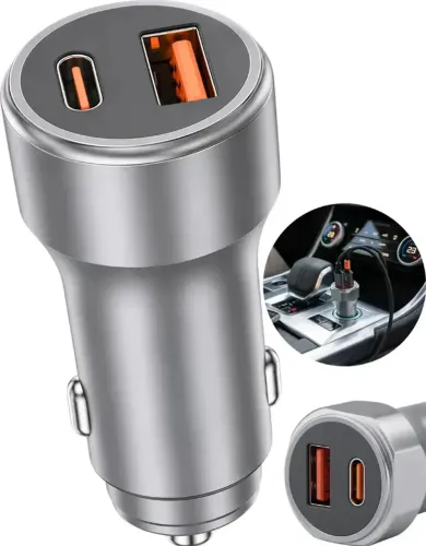 Carregador Veicular Rápido 50W OBERON 1 Porta USB e 1 porta Tipo-C