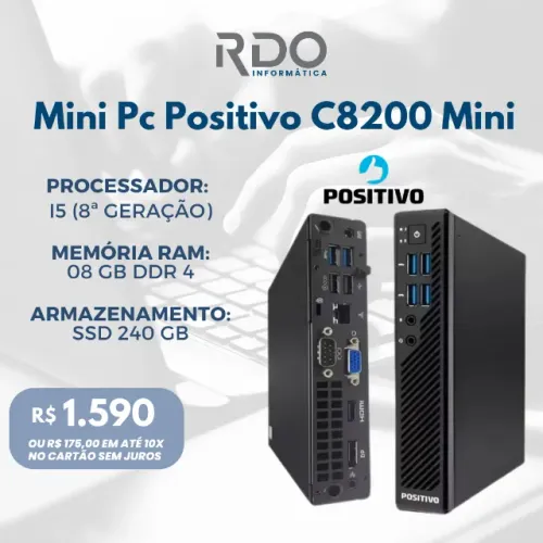 Mini Positivo C8200 I5 8ª DDR4 SSD | Excelente Custo Benefício
