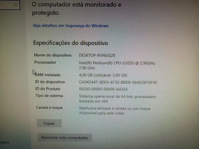 computador Pentium g2020 2.9 GHz 4Gb ram 240gb ssd 