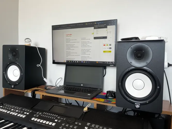 PAR DE MONITORES HS7 SEMI NOVOS