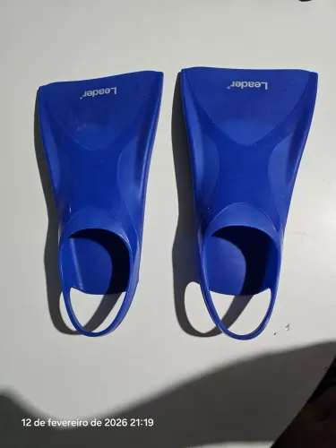Nadadeira pé de pato Leader silicone azul